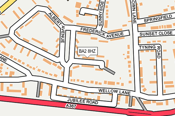 BA2 8HZ map - OS OpenMap – Local (Ordnance Survey)