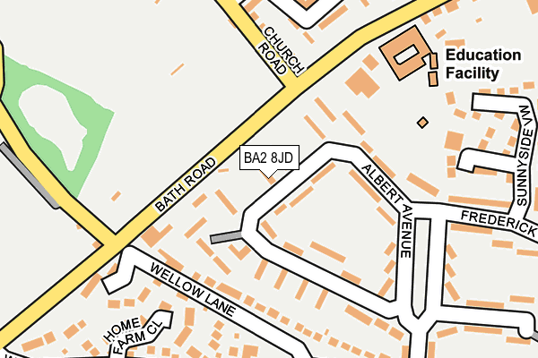 BA2 8JD map - OS OpenMap – Local (Ordnance Survey)