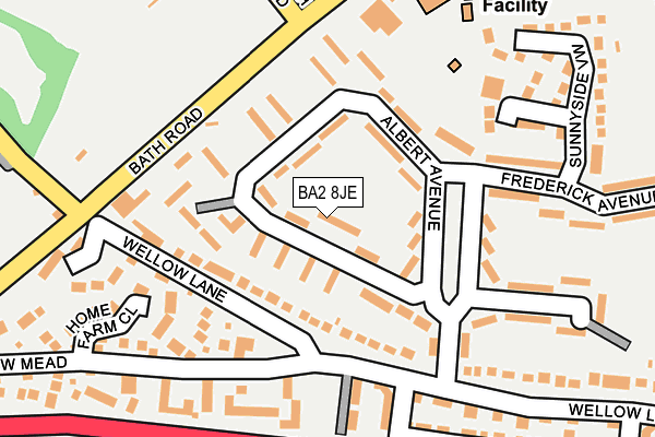 BA2 8JE map - OS OpenMap – Local (Ordnance Survey)