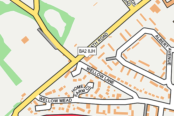 Map of THE RED POST INN (BATH) LTD at local scale