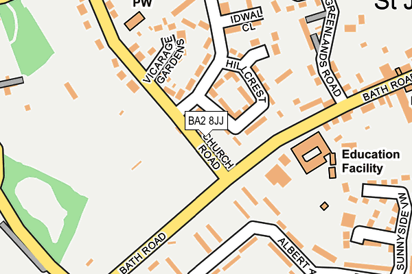 BA2 8JJ map - OS OpenMap – Local (Ordnance Survey)