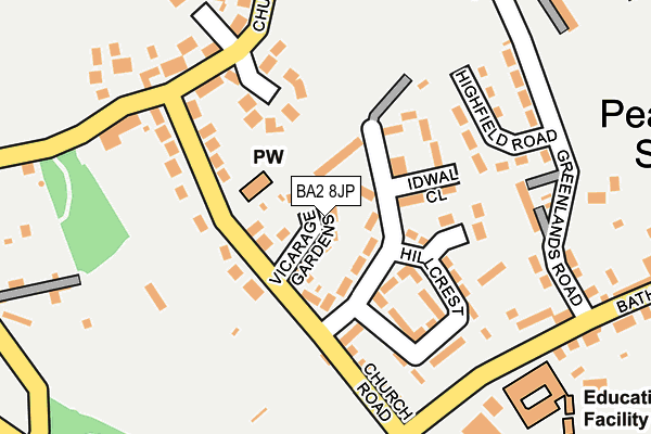 BA2 8JP map - OS OpenMap – Local (Ordnance Survey)