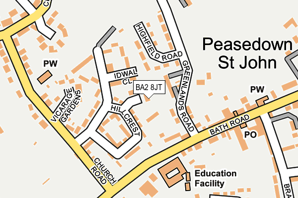 BA2 8JT map - OS OpenMap – Local (Ordnance Survey)