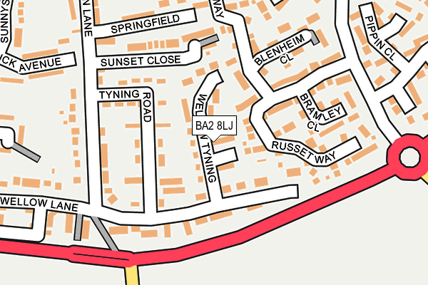 BA2 8LJ map - OS OpenMap – Local (Ordnance Survey)