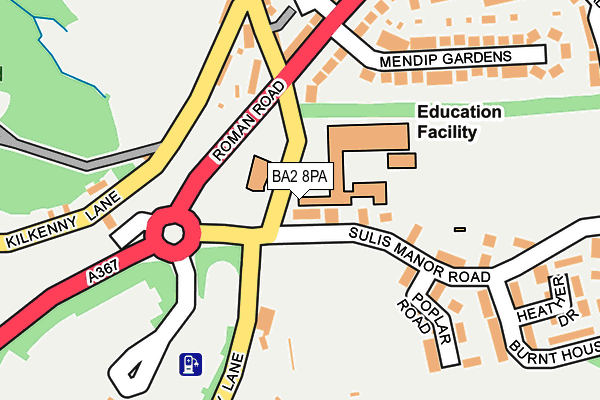 BA2 8PA map - OS OpenMap – Local (Ordnance Survey)