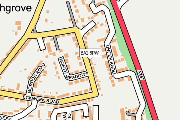 BA2 8PW map - OS OpenMap – Local (Ordnance Survey)