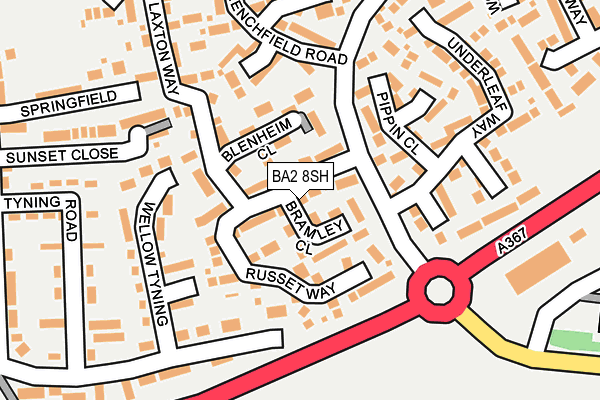 BA2 8SH map - OS OpenMap – Local (Ordnance Survey)