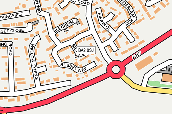 BA2 8SJ map - OS OpenMap – Local (Ordnance Survey)