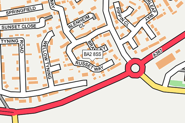 BA2 8SS map - OS OpenMap – Local (Ordnance Survey)