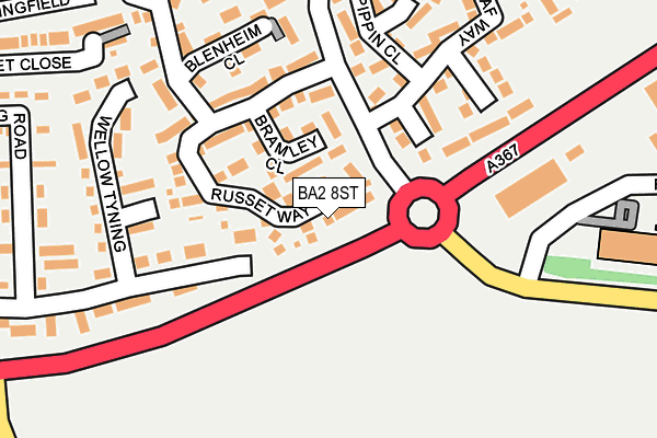 BA2 8ST map - OS OpenMap – Local (Ordnance Survey)