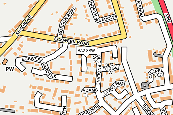 BA2 8SW map - OS OpenMap – Local (Ordnance Survey)