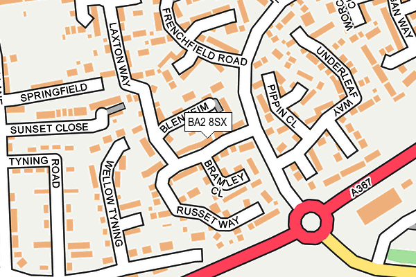 BA2 8SX map - OS OpenMap – Local (Ordnance Survey)