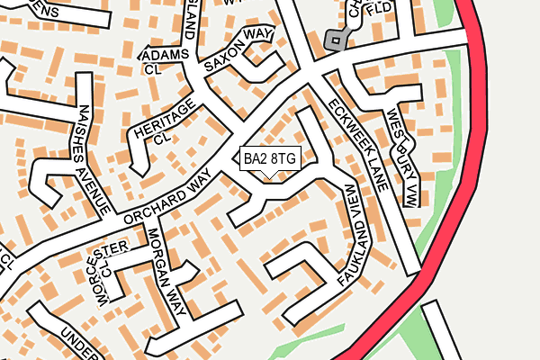 BA2 8TG map - OS OpenMap – Local (Ordnance Survey)