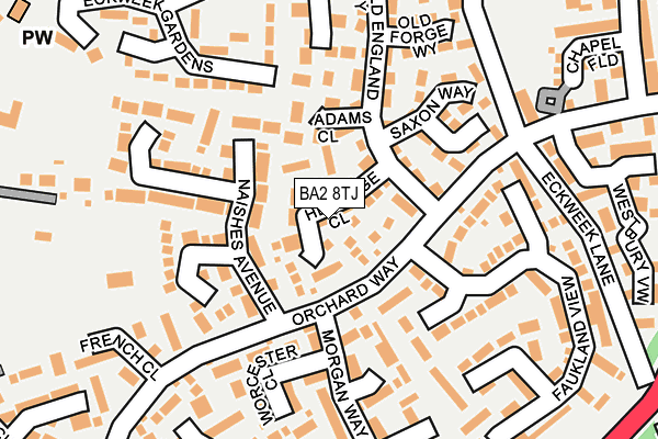 BA2 8TJ map - OS OpenMap – Local (Ordnance Survey)