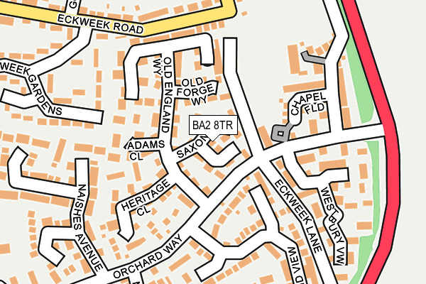BA2 8TR map - OS OpenMap – Local (Ordnance Survey)