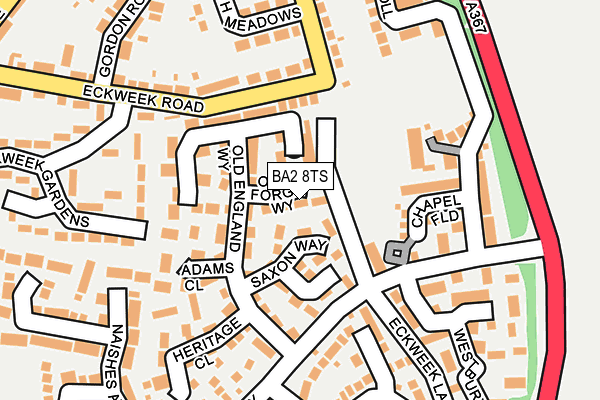 BA2 8TS map - OS OpenMap – Local (Ordnance Survey)