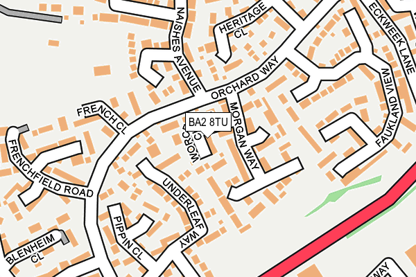 BA2 8TU map - OS OpenMap – Local (Ordnance Survey)