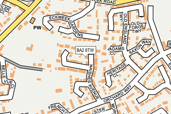 BA2 8TW map - OS OpenMap – Local (Ordnance Survey)