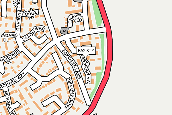 BA2 8TZ map - OS OpenMap – Local (Ordnance Survey)