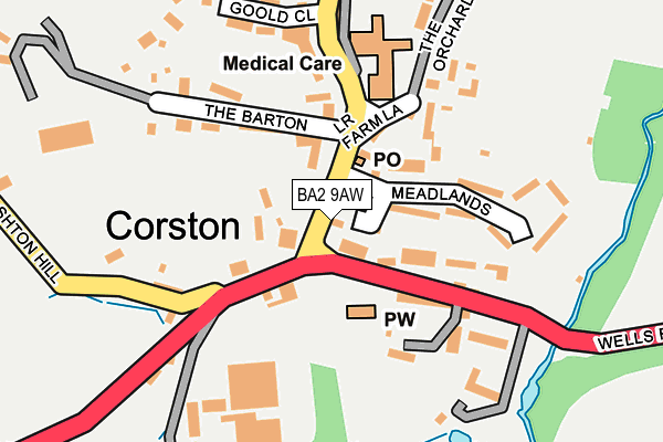 BA2 9AW map - OS OpenMap – Local (Ordnance Survey)