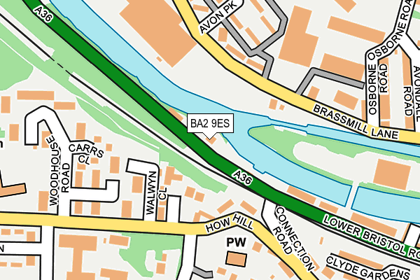 BA2 9ES map - OS OpenMap – Local (Ordnance Survey)
