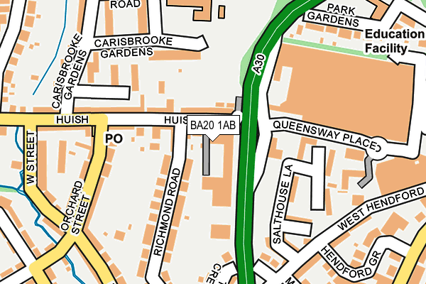 BA20 1AB map - OS OpenMap – Local (Ordnance Survey)