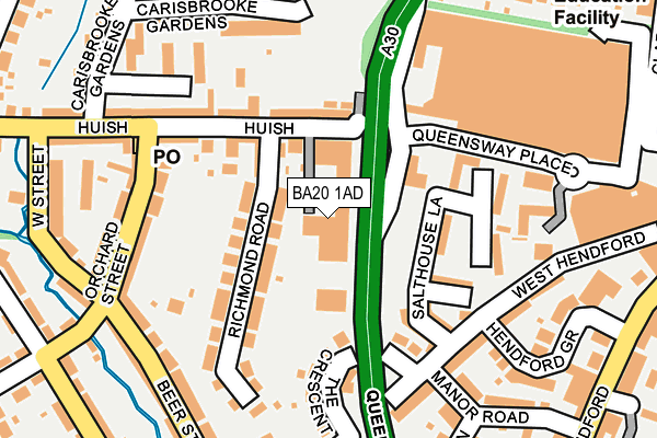 BA20 1AD map - OS OpenMap – Local (Ordnance Survey)