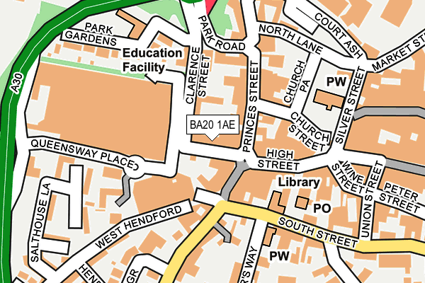 BA20 1AE map - OS OpenMap – Local (Ordnance Survey)