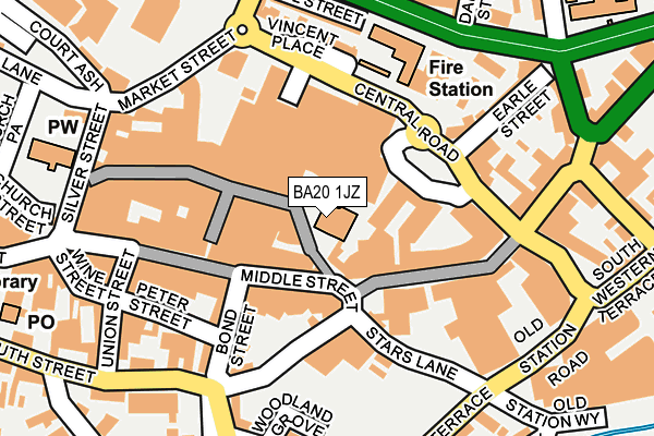 BA20 1JZ map - OS OpenMap – Local (Ordnance Survey)