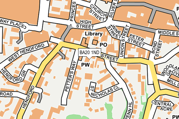 BA20 1ND map - OS OpenMap – Local (Ordnance Survey)