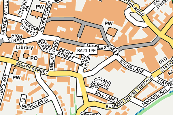 BA20 1PE map - OS OpenMap – Local (Ordnance Survey)