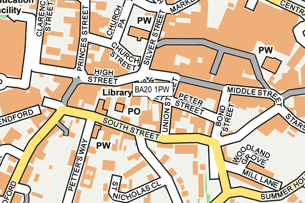 BA20 1PW map - OS OpenMap – Local (Ordnance Survey)