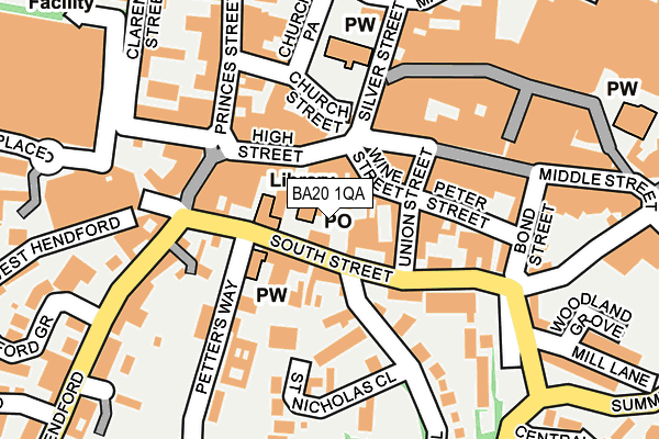 BA20 1QA map - OS OpenMap – Local (Ordnance Survey)