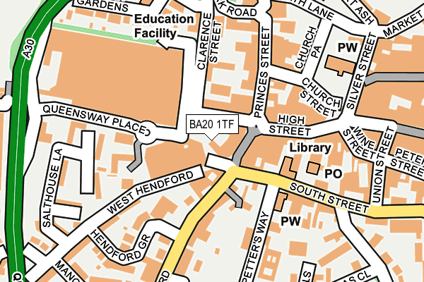 BA20 1TF map - OS OpenMap – Local (Ordnance Survey)