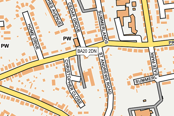BA20 2DN map - OS OpenMap – Local (Ordnance Survey)