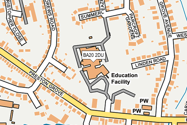 BA20 2DU map - OS OpenMap – Local (Ordnance Survey)