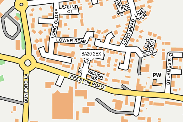 BA20 2EX map - OS OpenMap – Local (Ordnance Survey)
