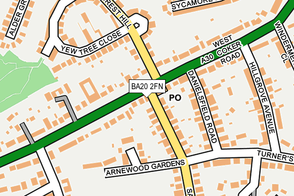 BA20 2FN map - OS OpenMap – Local (Ordnance Survey)