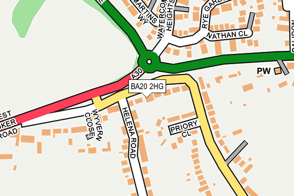 BA20 2HG map - OS OpenMap – Local (Ordnance Survey)