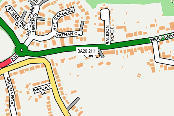 BA20 2HH map - OS OpenMap – Local (Ordnance Survey)