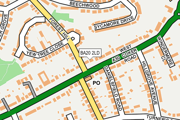 BA20 2LD map - OS OpenMap – Local (Ordnance Survey)