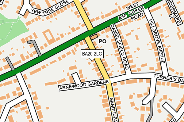 BA20 2LG map - OS OpenMap – Local (Ordnance Survey)
