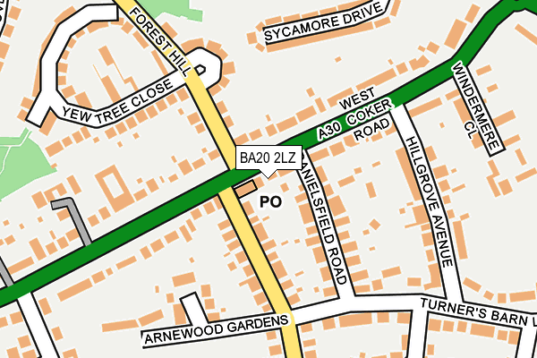 BA20 2LZ map - OS OpenMap – Local (Ordnance Survey)