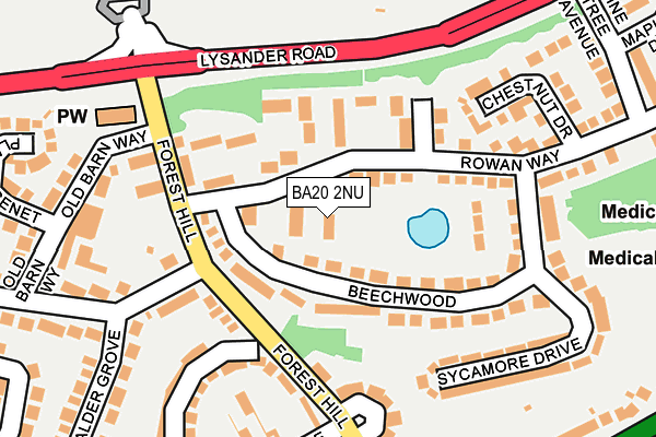 BA20 2NU map - OS OpenMap – Local (Ordnance Survey)