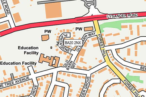 BA20 2NX map - OS OpenMap – Local (Ordnance Survey)