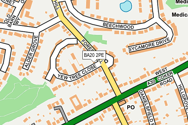 BA20 2PE map - OS OpenMap – Local (Ordnance Survey)