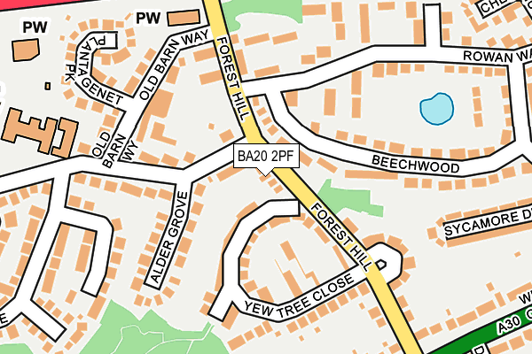 BA20 2PF map - OS OpenMap – Local (Ordnance Survey)