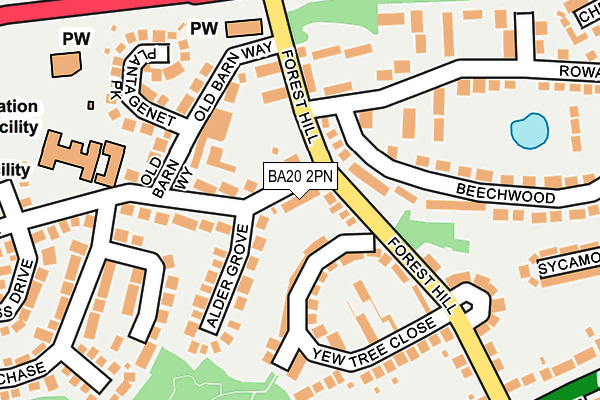 BA20 2PN map - OS OpenMap – Local (Ordnance Survey)