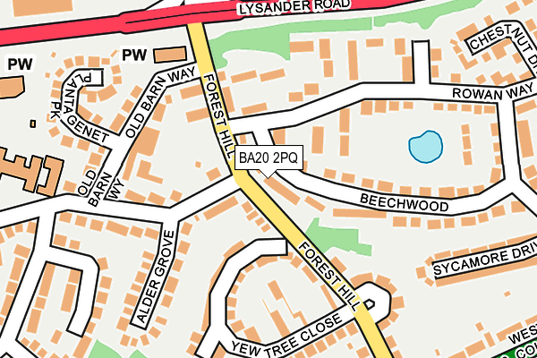 BA20 2PQ map - OS OpenMap – Local (Ordnance Survey)