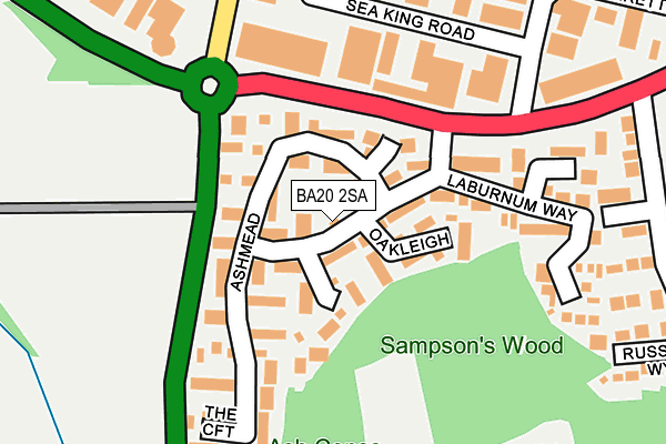 BA20 2SA map - OS OpenMap – Local (Ordnance Survey)